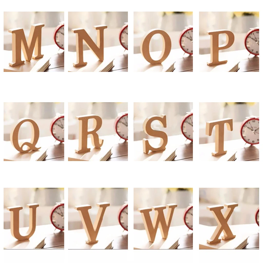 4 Pieces Wood Letters Wooden Alphabets Letter Craft Pieces For DIY Valentine's Day Decor Birthday Party Display Decor LOVE