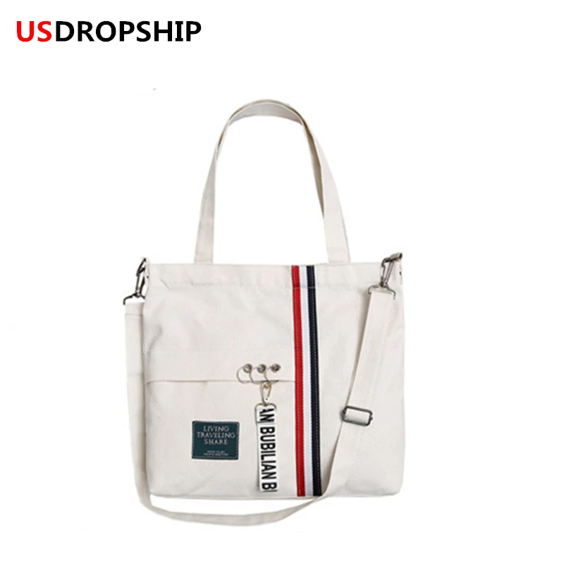 

USDROPSHIP Travel The New canvas folding organizer bag Portable women shoulder Crossbody bags large-capacity canvas shopping bag