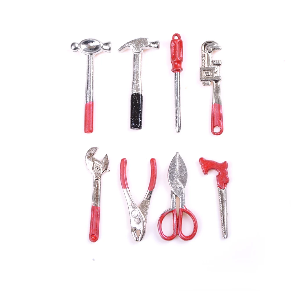 Wooden Toolbox with Metal Tools Set 1/12 Dollhouse Miniature Repair Kits Decoration for Doll House Accessories Furniture Toys Wooden Toolbox with Metal Tools Set 1/12 Dollhouse Miniature Repair Kits Decoration for Doll House Accessories Furniture Toys