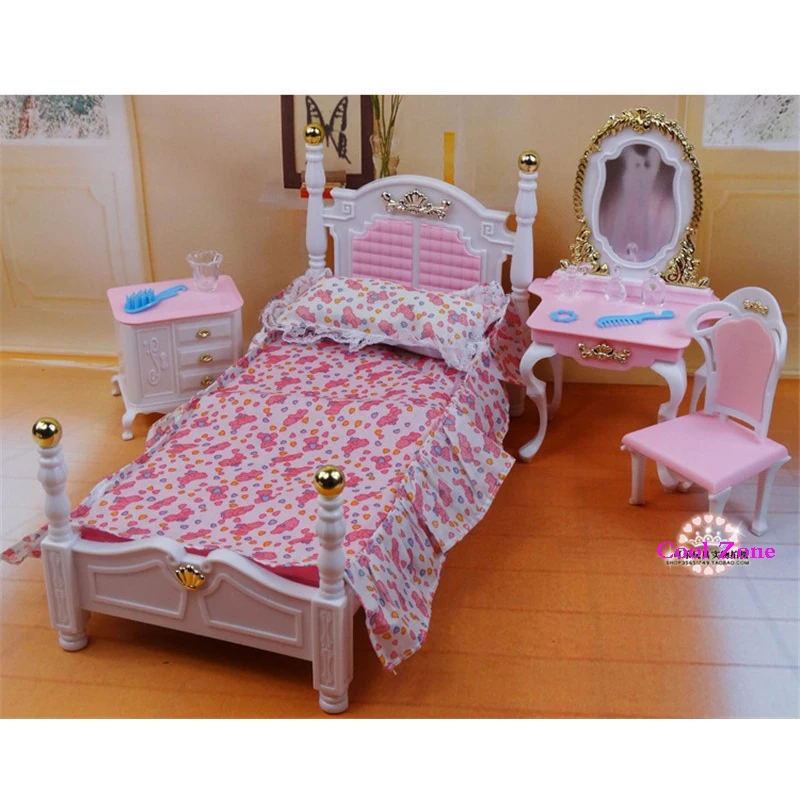 New Arrival Miniature Furniture Bedroom & Dresser for Barbie Doll House Classic Toys for Girl Free