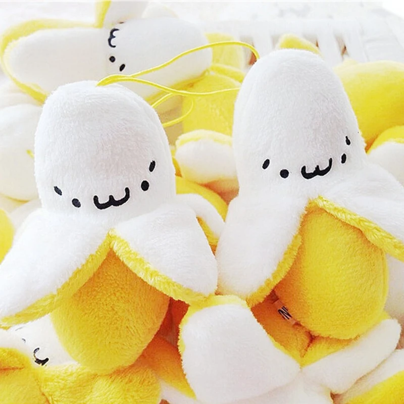 

Fashion Emoji Banana Plush Toy Key Chain Phone Woman Bag Charms keyring Pom Pom Doll Keychain Wedding Gift Girls Party Trinket