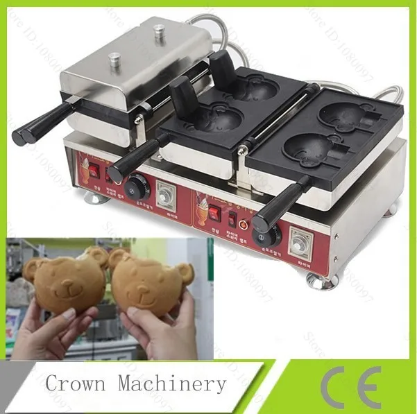 Commercial 110V 220V Electric Open mouth ice cream Bear Shaped Waffle