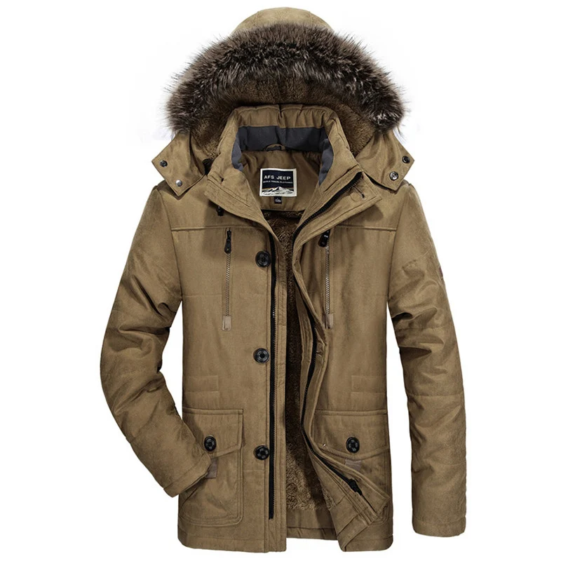Утепленная зимняя куртка размера плюс 5XL 6XL, Мужская теплая бархатная меховая парка с капюшоном, мужская куртка, флисовая ветровка, пальто, мужская повседневная брендовая куртка