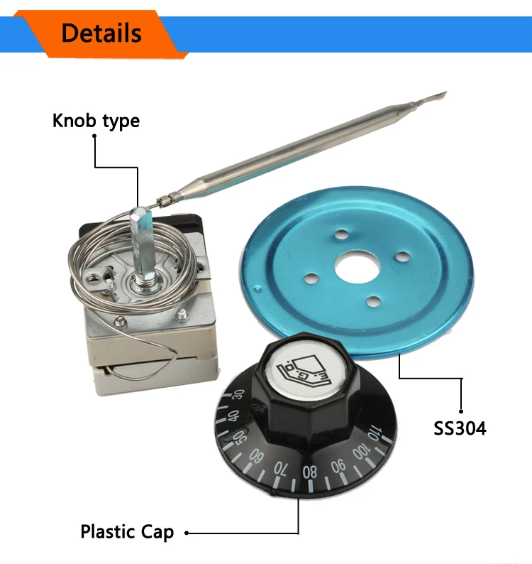 30-110 градусов Цельсия Германия EGO температура капиллярный термостат 55.13022.050 тепловой Переключатель Регулятор Температуры