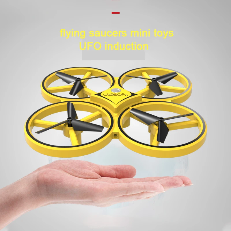 UAV UFO Hand Operated Drone USB Charging Watch Wristband Control Induction Mini Fight Simulator Toy Flying Saucer With Four Axis