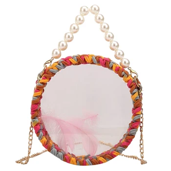 

Crossbody bag For Women Transparent Bag Transparent PVC Small Handbag Designer Brand Messenger Bag Girl Pearl Sling Shoulder Bag