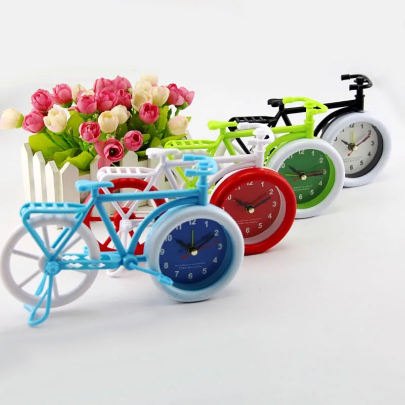 Горячая Распродажа пастырской стиль трубы велосипед форма будильник портативный указатель настольные часы для детей велосипедные часы книги по искусству Декор