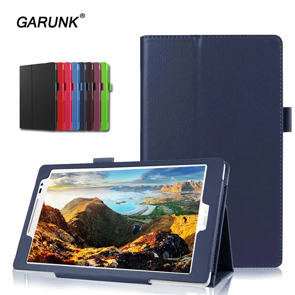 

for Asus ZenPad 8.0 Z380 Z380C Z380KLTablet Case 8 inch Fashion Solid Stand Flip Folio Protective Tablet Leather Cover 8 Color