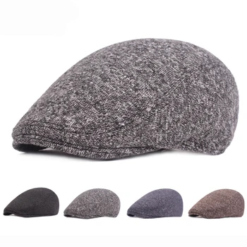 

HT2052 Autumn Winter Hat for Men Warm Thick Beret Cap Elder Man Ivy Cabbie Newsboy Cap Male Cotton Driver Flat Cap for Men Beret