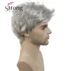 StrongBeauty corto gris plata peluca Mens corto pelucas de pelo sintético color opciones ► Foto 3/5