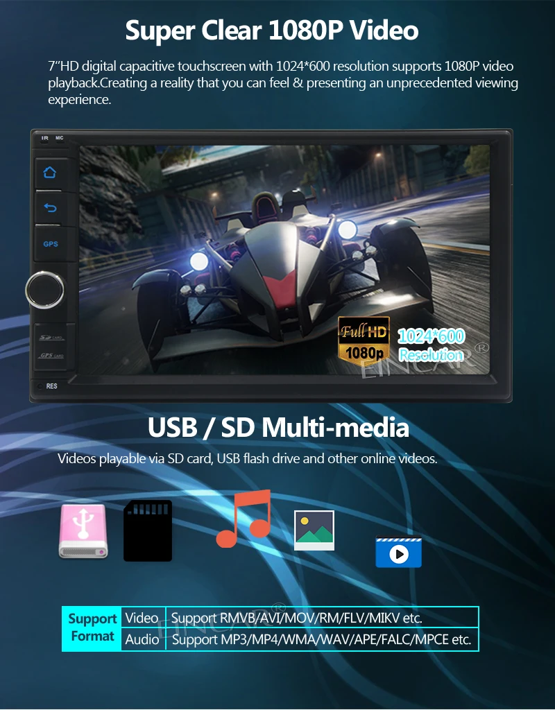 Perfect 7" Octa Core Android 7.1 Car Radio 2 Din In Dash Bluetooth Stereo, Support GPS Navi, USB/SD, 3/4G WIFI, OBD2, Rearview Camera 4
