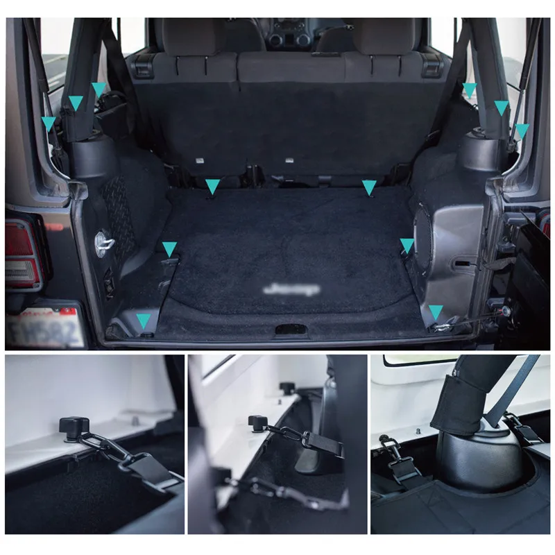 6x для 2007 2018 Jeep Wrangler JK стягивающиеся D образные кольца с зажимом багажника грузовая