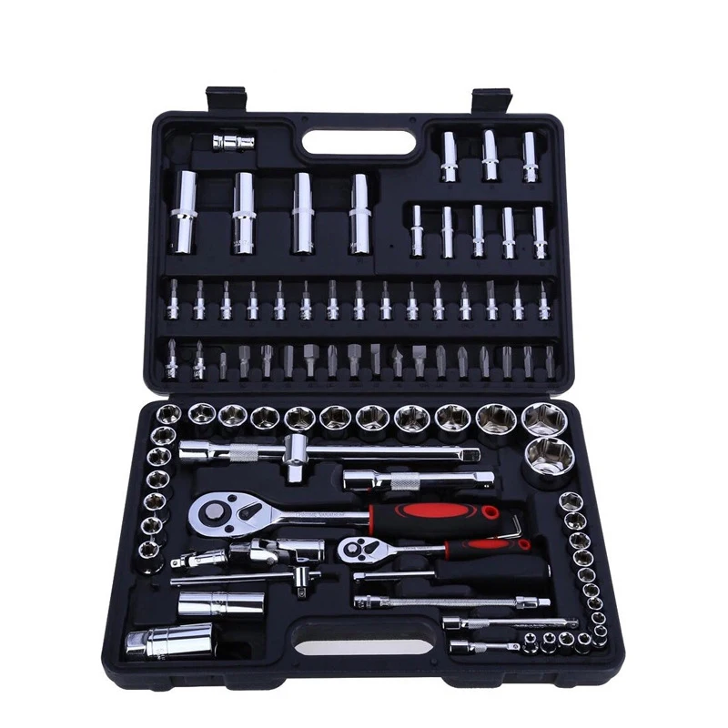 

94pcs ( 1/4 and 1/2 Inches ) Sockets Ratchet Wrench Combo High Quality Tools Kit for Auto Repairing Black box