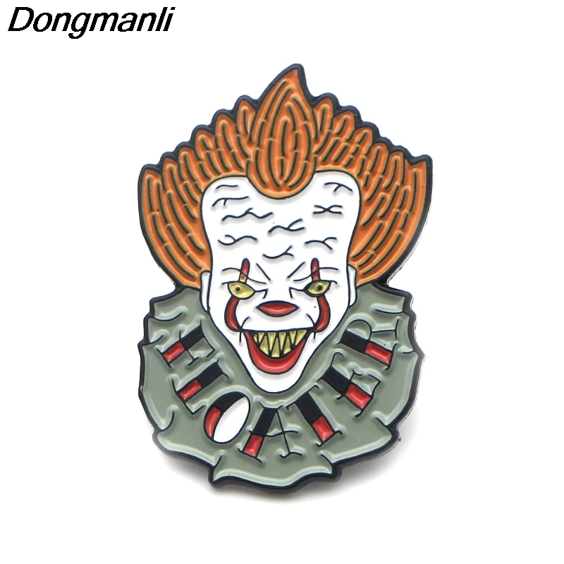 

P3690 Dongmanli Stephen Clown Metal Enamel Pins and Brooches for Lapel Pin Backpack Bags Badge Cool Gifts