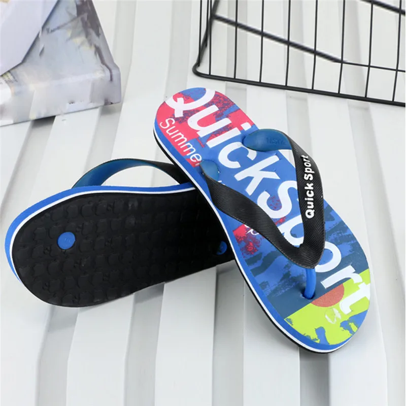 2019  Men letters Beach Shoes Flip Flops Flat Slides Flip Flops Slippers Home Sandals terlik Mans footwear 40JA2917