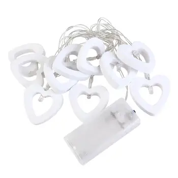 

Waterproof Led Wood Heart Warm White String Lights LED Fairy Light Wedding Valentine'S Day Party Home Garden Decoration