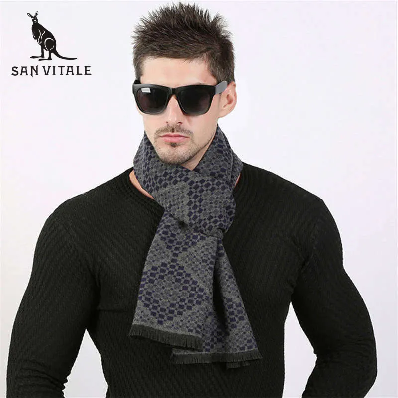 Scarves Men Winter Warm Scarf Palestine Cape Fashionable Long Acrylic