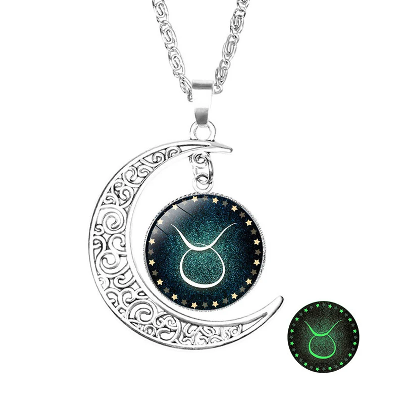 NIUYITID Horoscope Astrology Zodiac Necklaces & Pendants Men Women 12 Constellation Necklace Celestial Moon Keepsake Jewelry  (12)