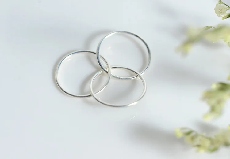 925 пробы серебро Классический три кольца простой минималистский женский