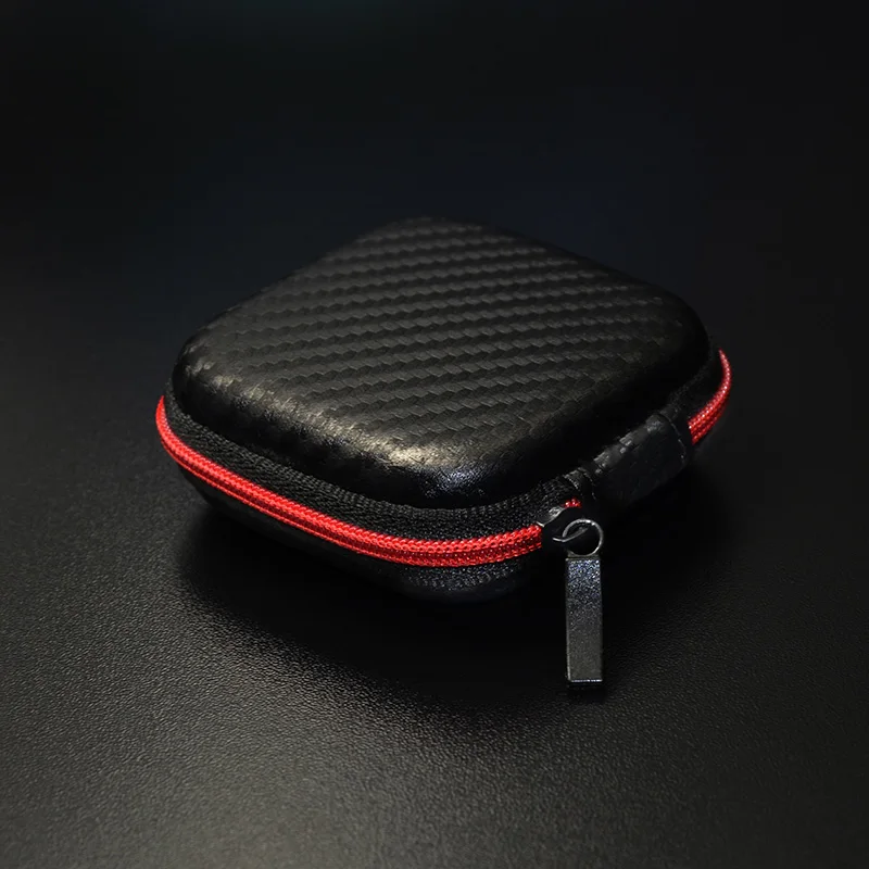 KZ High End Carbon Fiber Zipper Earphone Storage Box font b Headphones b font Earbuds Hard