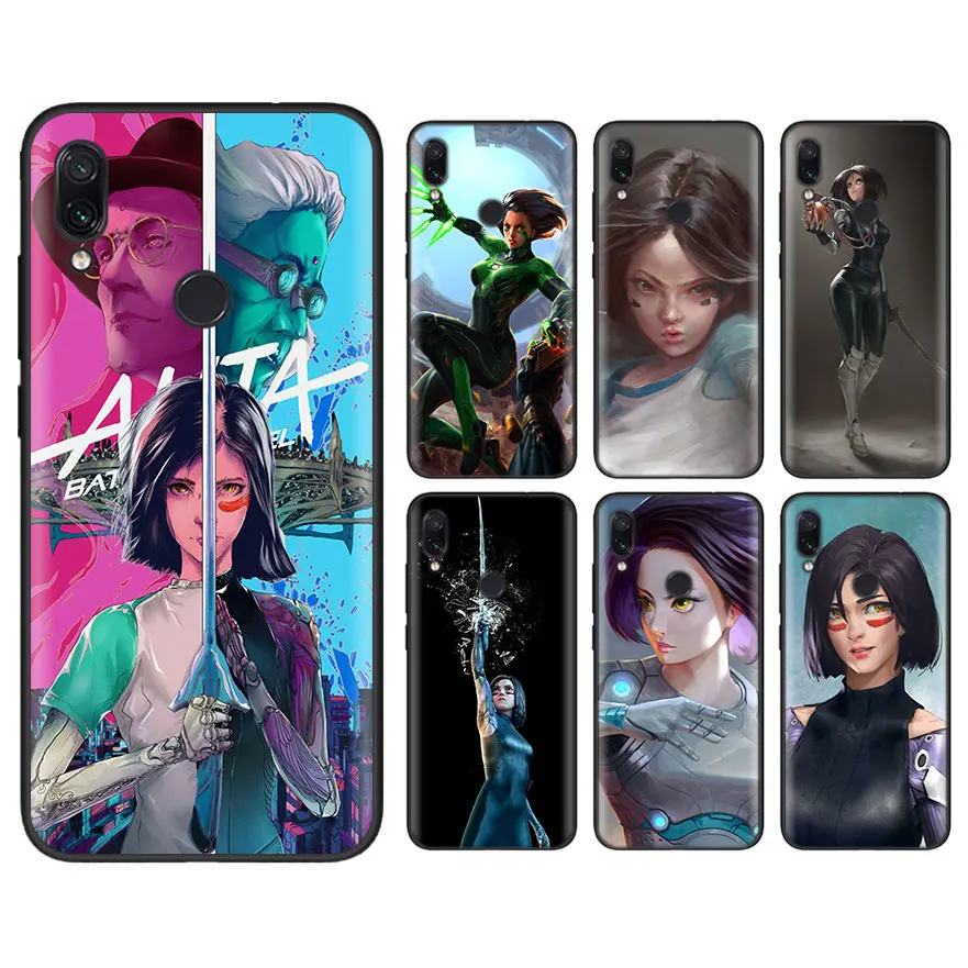 

Black Soft Case for Xiaomi Redmi Note 5 Pro 6 7 Pro 5 6 6A Alita Battle Angel Case for Mi 9 8Lite Mix 3 Play A2 Lite