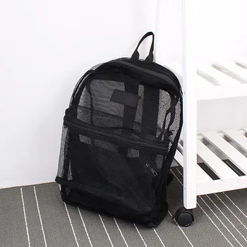 

Fashion Women Transparent Backpack Mesh Backpack For Boys And Girls Light Weight Rucksack Travel Shoulder Bag