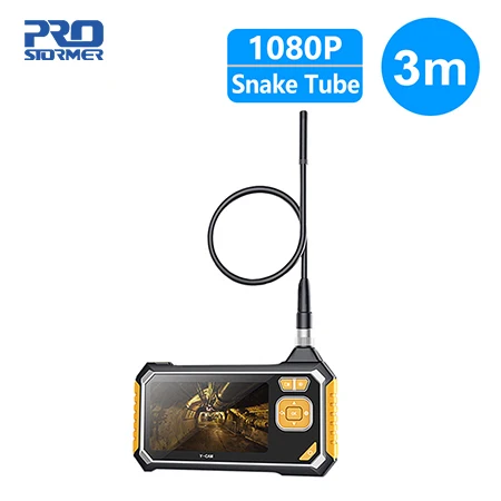 PROSTORMER 4,3 дюймов промышленный эндоскоп 1080P Инспекционная камера для ремонта авто инструмент змея жесткий ручной Wifi эндоскоп Android - Цвет: 3M Snake Tube