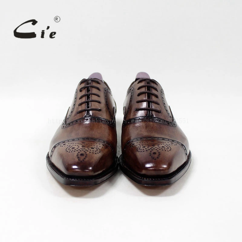 Hombres Cuero Becerro Oxford Buey acento Los Cie De Semi Mano Welted Genuino 100 Hecho Zapato Medida Goodyear Medallón Vestido Square Toe A 09 wqfZO6