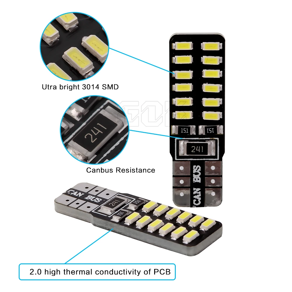 Супер яркий светодиод 100 XT10 W5W T10 canbus 194 168 t10 24SMD Canbus без ошибок автомобильные лампы