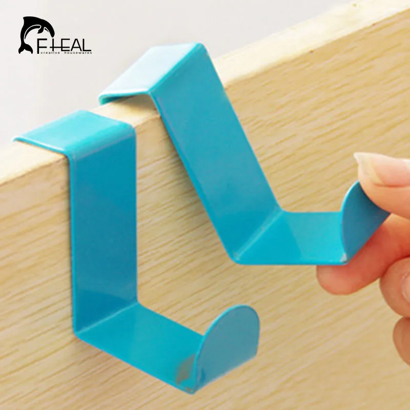 FHEAL 2pcs Back Door Hook Houseware Clothes Robe Hooks Stainless Steel