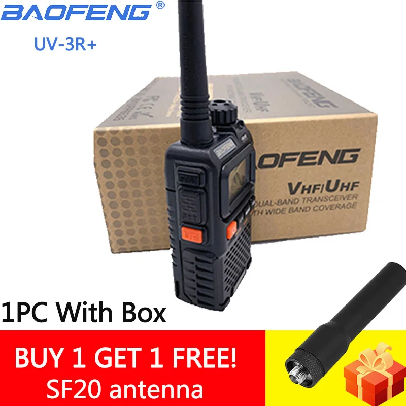 Baofeng UV 3R Plus Двухдиапазонная рация UV3R+ двухстороннее радио беспроводная CB Ham радио FM HF трансивер UHF VHF UV-3R домофон - Цвет: 1PC With box