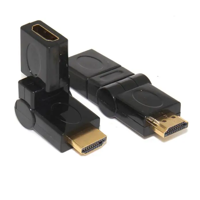 Горячая продажа мини HDMI 1 4 Угловой Тип папа к женскому 90 180 360 градусов вращающийся