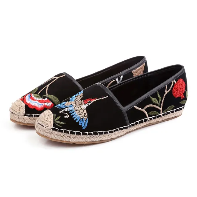Ballet Famous Embroidery brand Loafers Sheepskin Espadrilles Girls