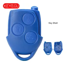 Keyecu замена пульта дистанционного ключа корпус FOB 3 кнопки для Ford Transit синий