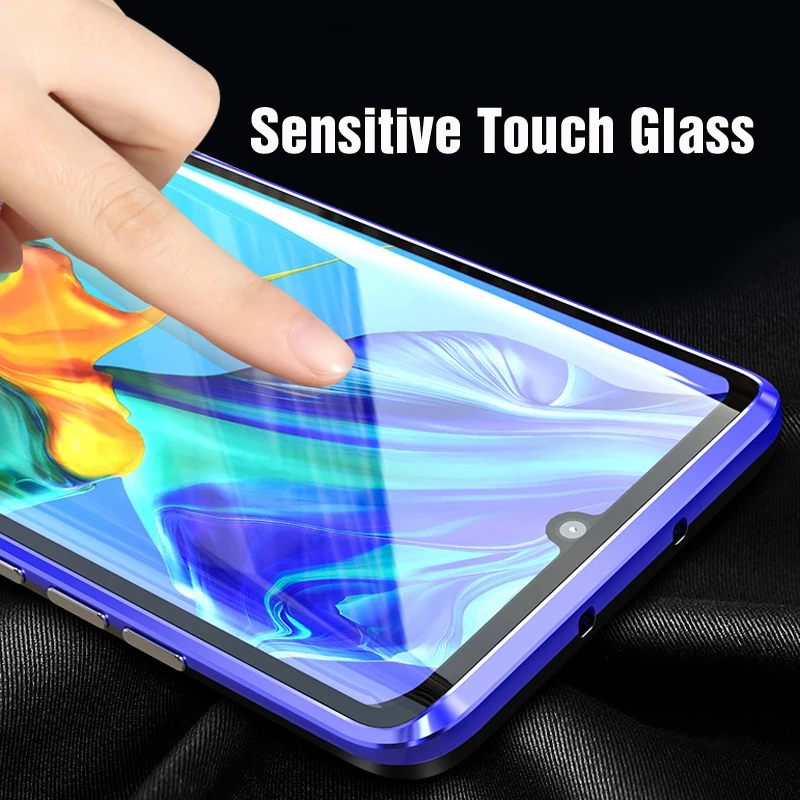 Luxury Full Body Protective Magnetic Case For Huawei P30 Pro Case 360 Transparent Tempered Glass Back Cover Huawei P30Pro Case
