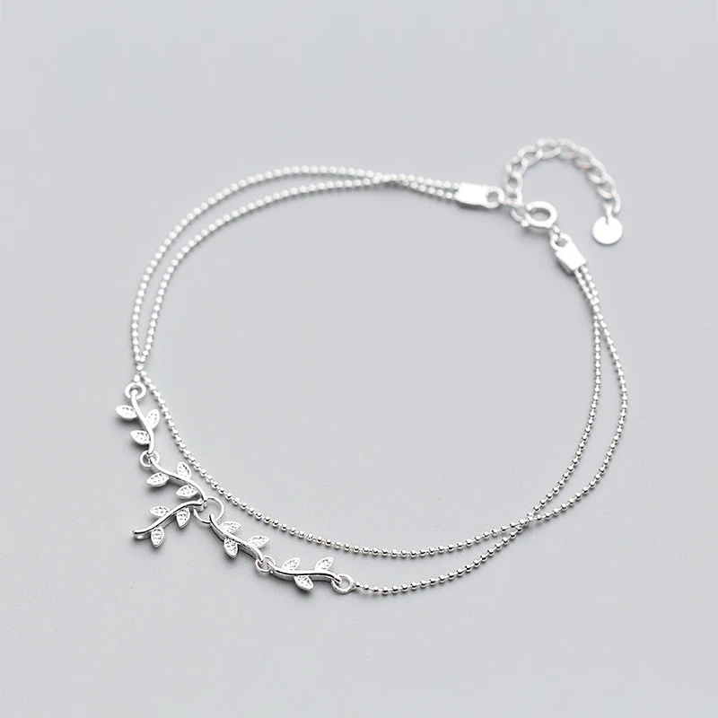 925 пробы серебро слоя прозрачный Циркон дерево амулет с веткой по низкой цене Для женщин S925 ботильоны браслет регулируемый Длина