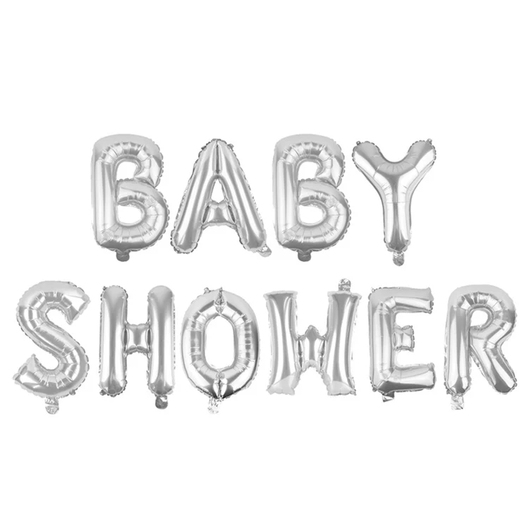 LAPHIL Baby Shower баннер его мальчик девочка поставка шаров для праздников украшения для младенцев пол показать крещение Синий Розовый баллоны - Цвет: Silver baby shower