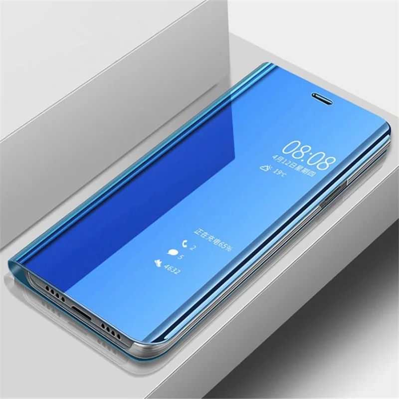 

Plating Mirror Case For Huawei Y9 2019 Cover On For Huawei Y9 2018 Case Armour Anti Knock Flip Leather Protective Case