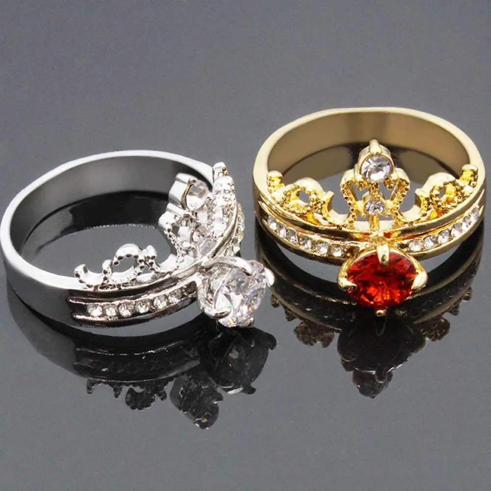 Модные кольца с хрустальной короной романтичное ювелирное изделие для женщин