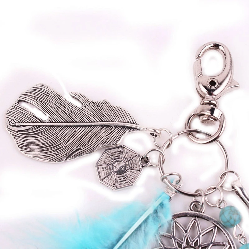 Keychain Feather Tassel Pendant Dream Catcher Keyring Key Chain Car Decortation Ring Keyfob Gift | Автомобили и мотоциклы