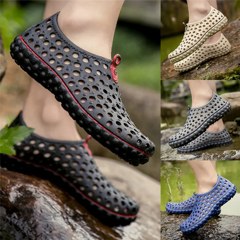 2019  Men's Summer Hollow Out Breathable Beach Sandals Casual Outdoor Slippers terlik Mans footwear 40JA2908