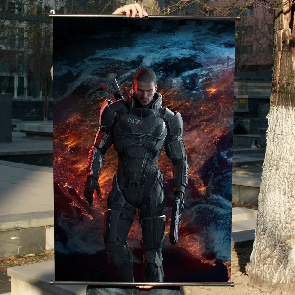 

MASS EFFECT3" HD Game Scrolls Movie Poster Wall Sticker Banners Hanging Waterproof Cloth Art Bedroom Living Room Decoration