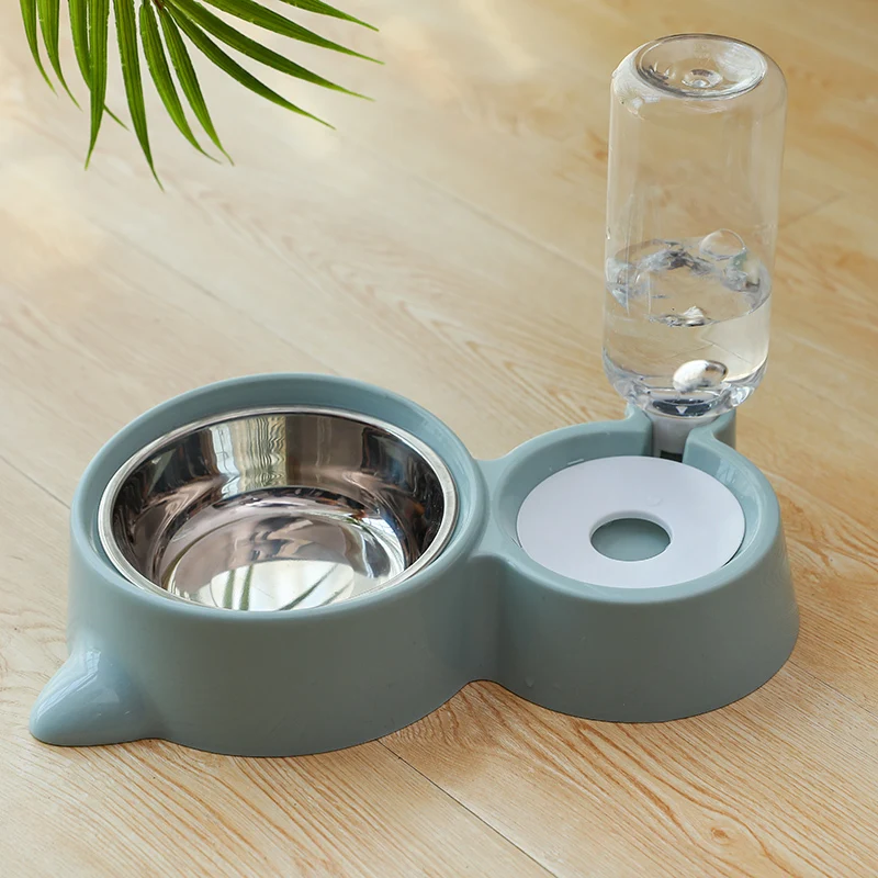 

Pet Feeder Automatic Drinking Water Drinking and Drinking Double Bowl Cat Double Bowl Dogs Drink Bowl Pet Water Bottle