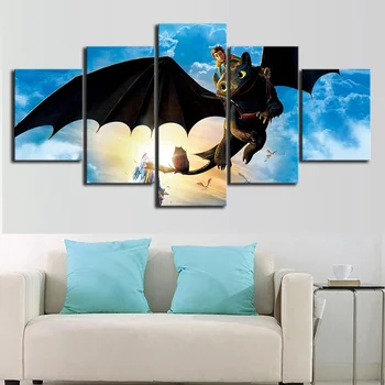 

Canvas Painting Home Decor 5 Pieces How Does the Movie Train Your Dragon Wall Art Print Posters Modular Picture Bedroom Frame