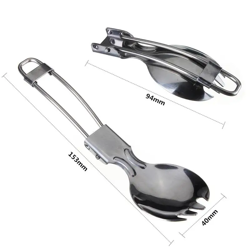 

Portable Outdoor Stainless Steel Spork Fork & Scoop /spoon Camping Tools for Picnic Travel 1PC