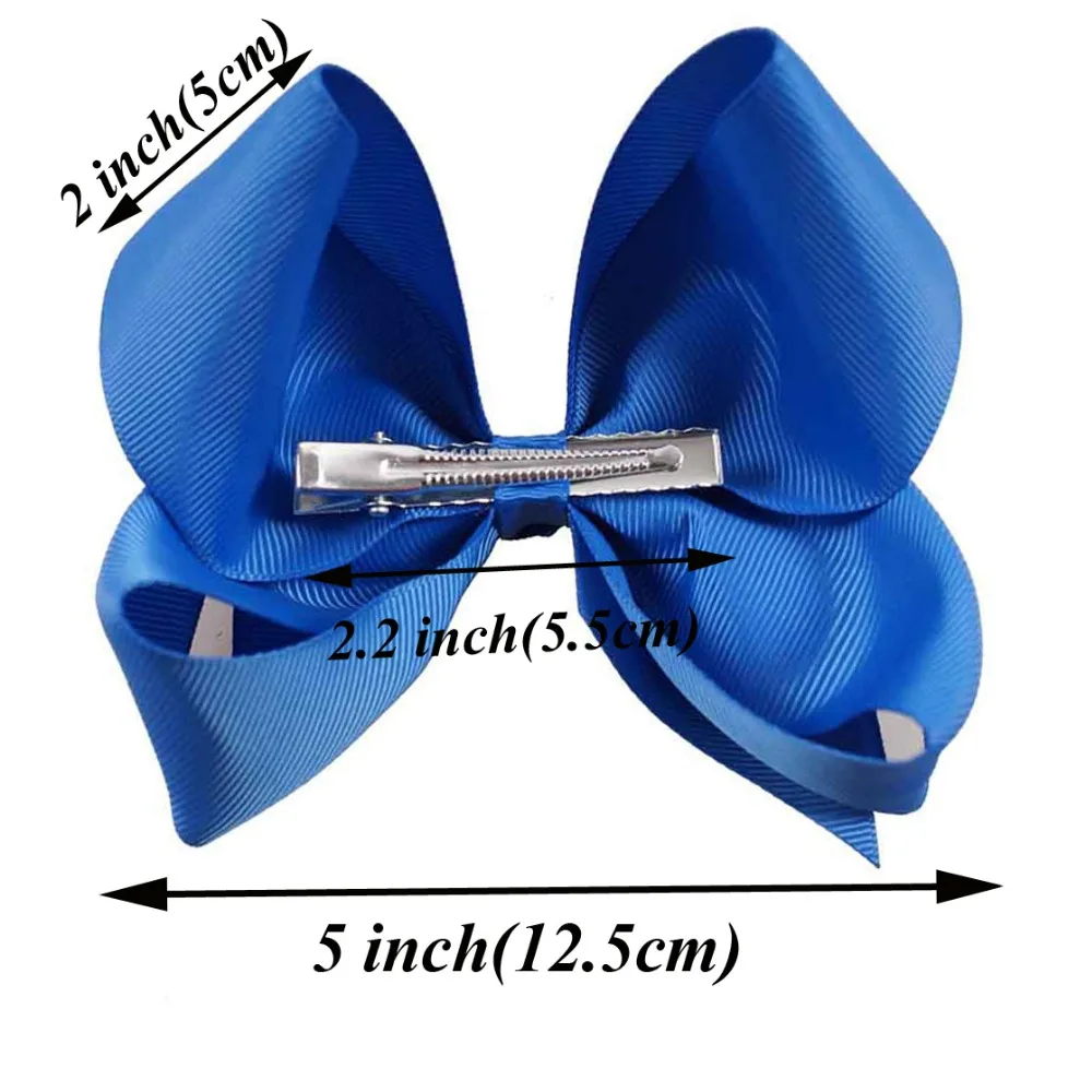 20 шт./партия, 40 цветов, 5 дюймов, простой бант из ленты с зажимом для девочек, детские заколки ручной работы, заколки для волос, аксессуары для волос