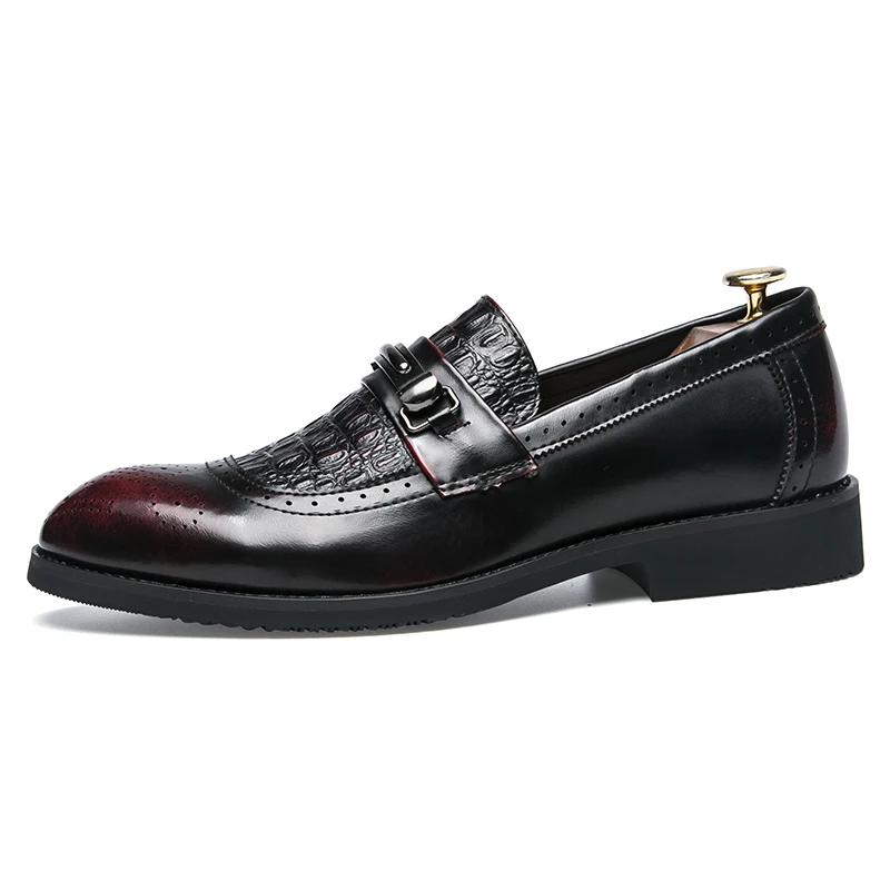 fish snake skin leather shoes men luxury brand formal italian desinger male footwear formal dress working oxford shoes for men (2)