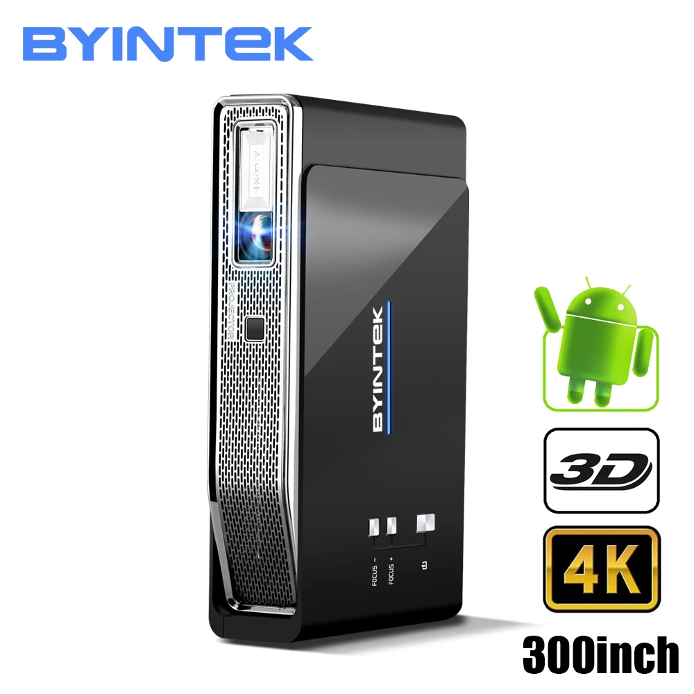 BYINTEK OVNI R15 Smart Android WIFI Video Cine en Casa LED láser portátil USB Mini HD DLP 3D proyector para la HD 1080 P HD HDMI 4 K