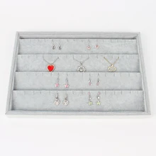 LAN LIN jewelry display tray gray velvet earrings receive tray fashion Jewelry Display Show Case earring receive storage plate