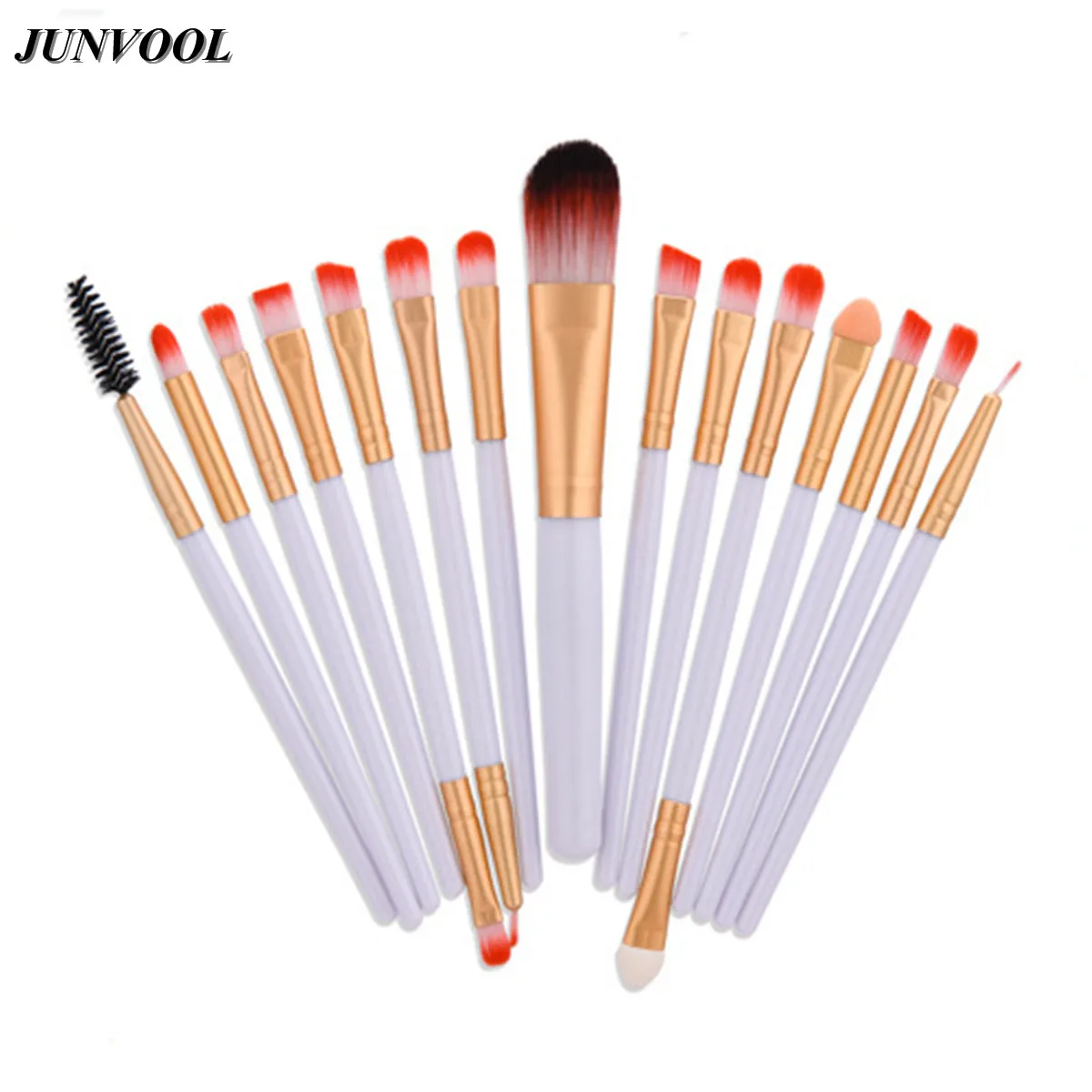 15pcs Eye Makeup Brushes Set Red Hair Eyeshadow Blending Brush Powder